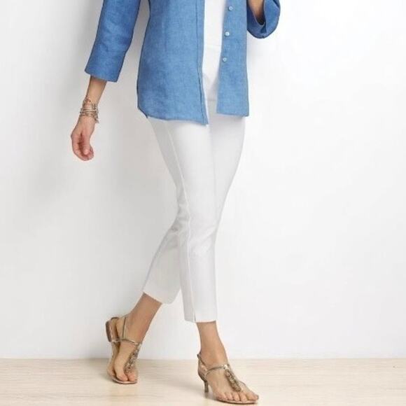 Chico’s So Slimming Brigitte Slim Leg Crop Pants Alabaster White Size Small NWT - Picture 1 of 7